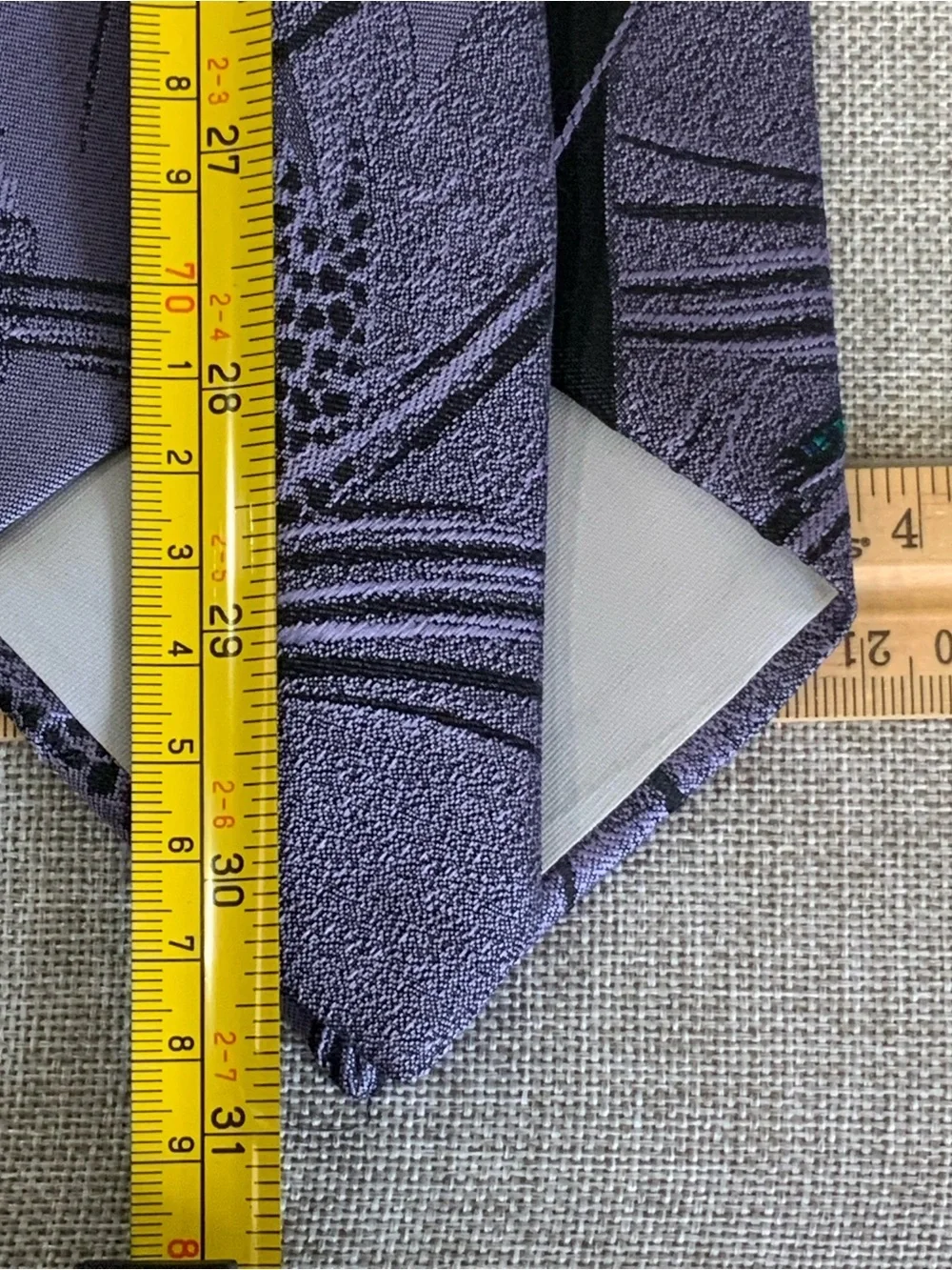 Vintage Purple Abstract Geometric XL Tie
